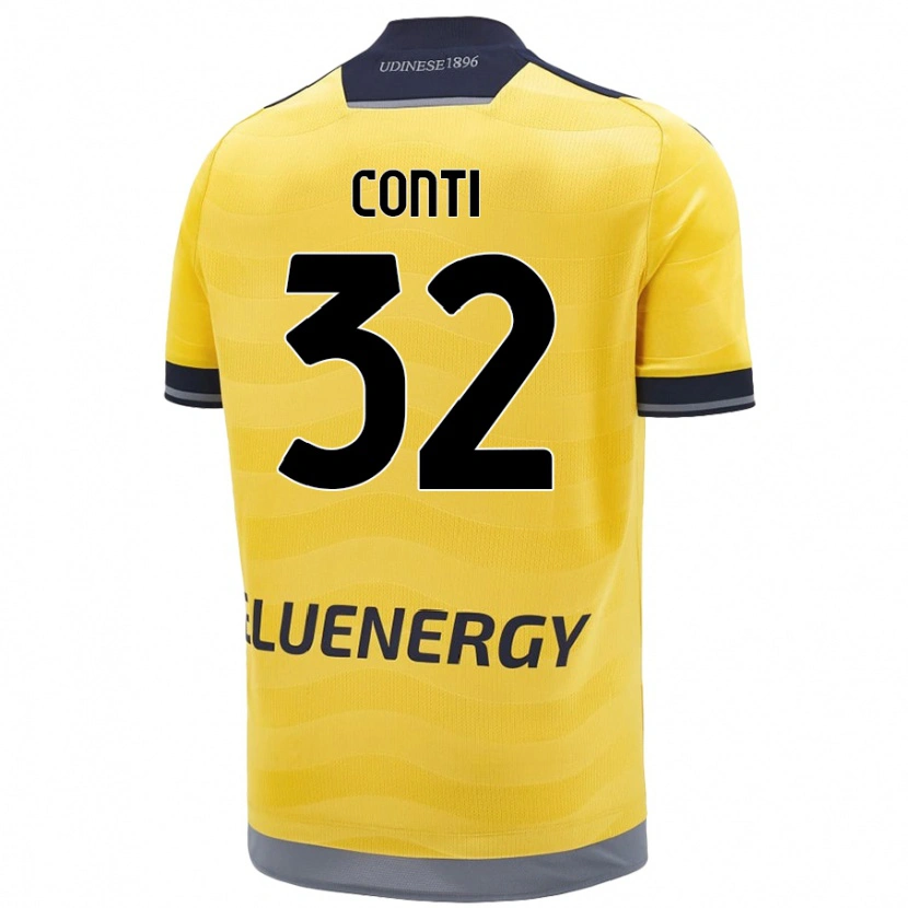Danxen Mænd Manuel Conti #32 Gylden Udebane Spillertrøjer 2024/25 Trøje T-Shirt