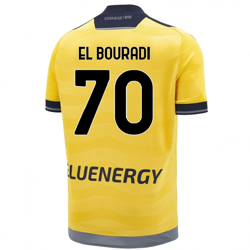 Danxen Mænd Walid El Bouradi #70 Gylden Udebane Spillertrøjer 2024/25 Trøje T-Shirt