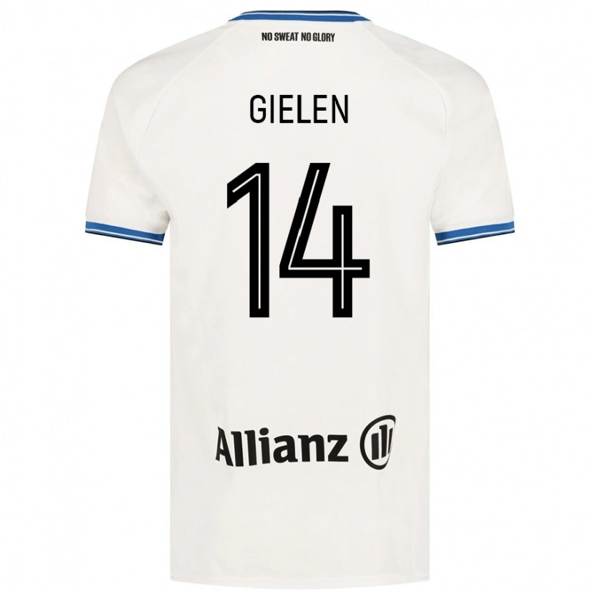 Danxen Mænd Sterre Gielen #14 Hvid Udebane Spillertrøjer 2024/25 Trøje T-Shirt