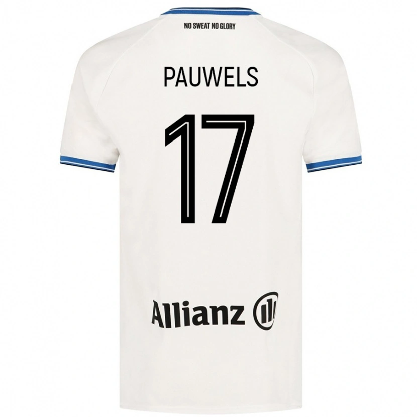 Danxen Mænd Fleur Pauwels #17 Hvid Udebane Spillertrøjer 2024/25 Trøje T-Shirt
