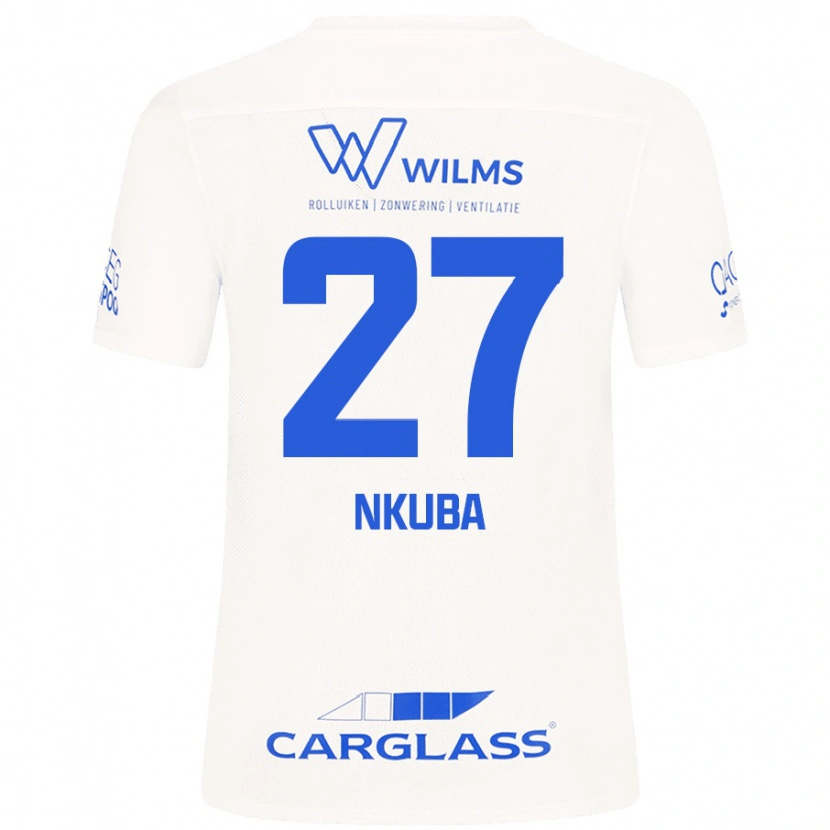 Danxen Mænd Ken Nkuba #27 Hvid Udebane Spillertrøjer 2024/25 Trøje T-Shirt