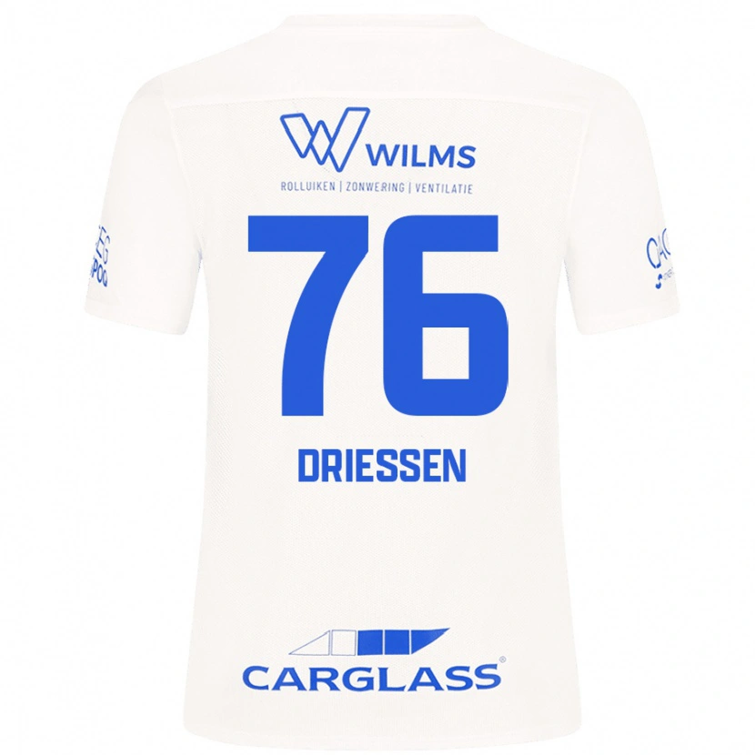 Danxen Mænd Jelle Driessen #76 Hvid Udebane Spillertrøjer 2024/25 Trøje T-Shirt