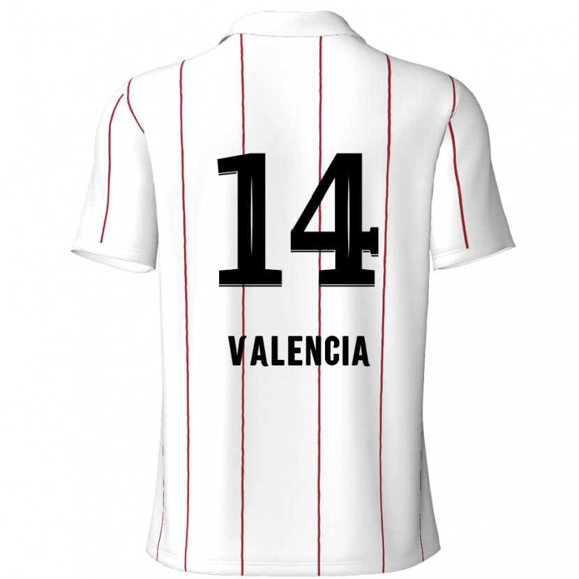 Danxen Mænd Anthony Valencia #14 Hvid Sort Udebane Spillertrøjer 2024/25 Trøje T-Shirt