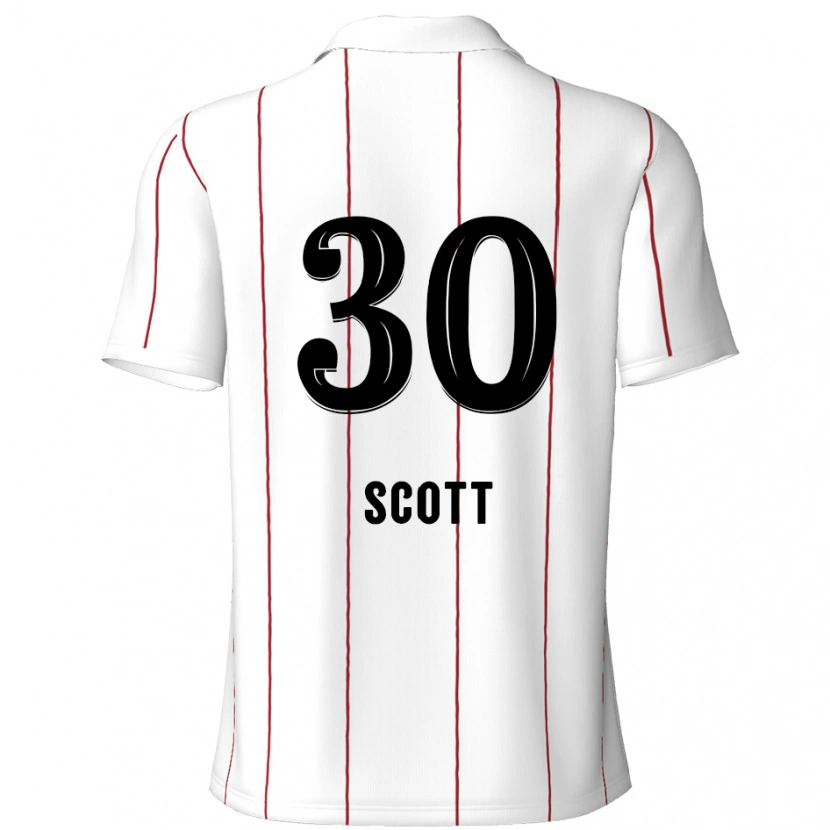 Danxen Mænd Christopher Scott #30 Hvid Sort Udebane Spillertrøjer 2024/25 Trøje T-Shirt