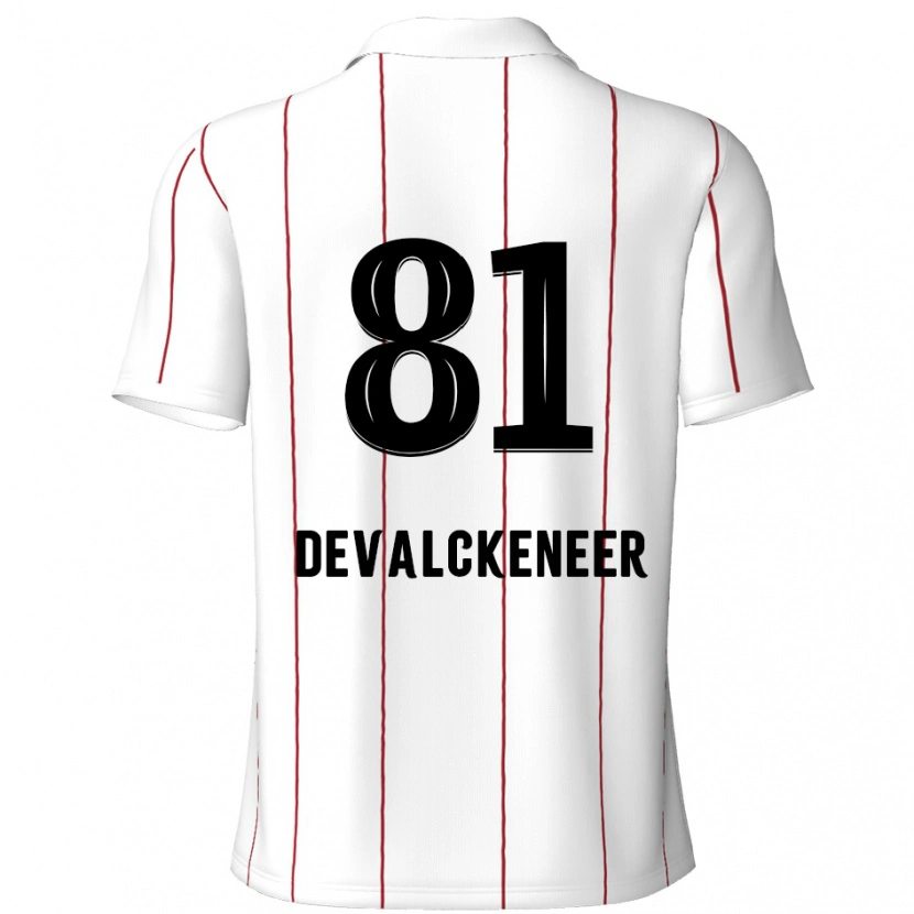 Danxen Mænd Niels Devalckeneer #81 Hvid Sort Udebane Spillertrøjer 2024/25 Trøje T-Shirt