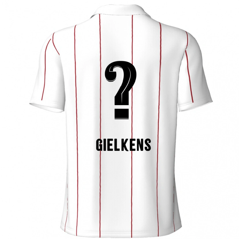 Danxen Mænd Mathijs Gielkens #0 Hvid Sort Udebane Spillertrøjer 2024/25 Trøje T-Shirt