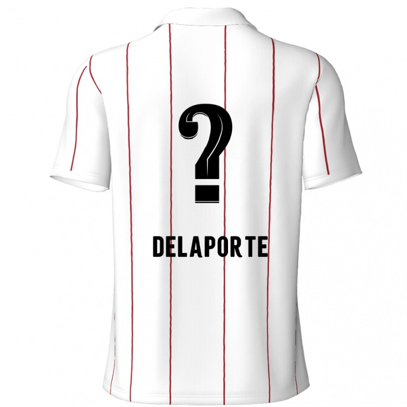 Danxen Mænd Kyano Delaporte #0 Hvid Sort Udebane Spillertrøjer 2024/25 Trøje T-Shirt