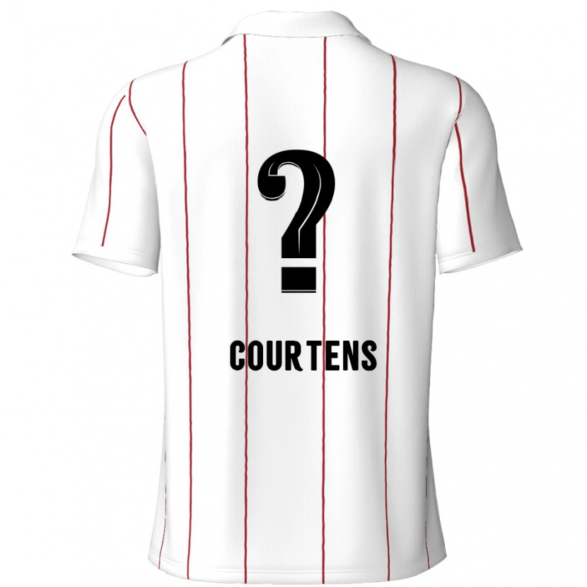 Danxen Mænd Nolhan Courtens #0 Hvid Sort Udebane Spillertrøjer 2024/25 Trøje T-Shirt