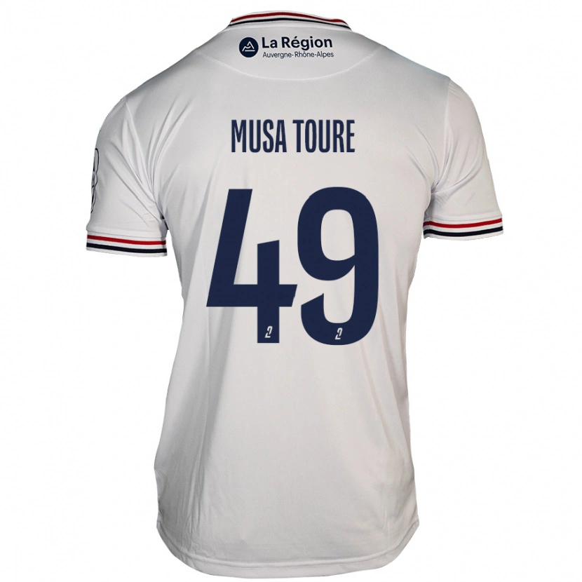 Danxen Mænd Musa Toure #49 Hvid Udebane Spillertrøjer 2024/25 Trøje T-Shirt