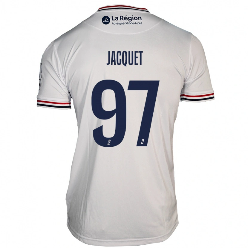 Danxen Mænd Jérémy Jacquet #97 Hvid Udebane Spillertrøjer 2024/25 Trøje T-Shirt