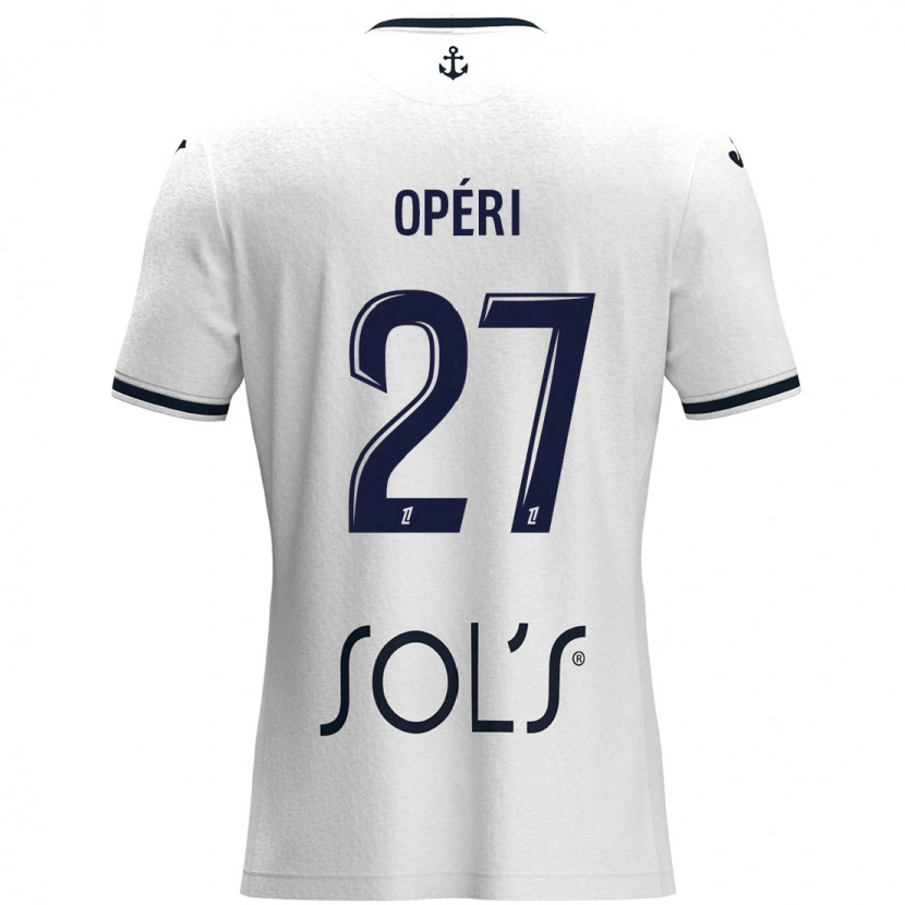 Danxen Mænd Christopher Operi #27 Hvid Mørkeblå Udebane Spillertrøjer 2024/25 Trøje T-Shirt