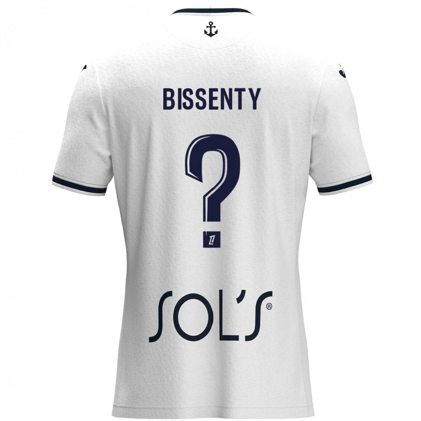 Danxen Mænd Bissenty Gomis #0 Hvid Mørkeblå Udebane Spillertrøjer 2024/25 Trøje T-Shirt