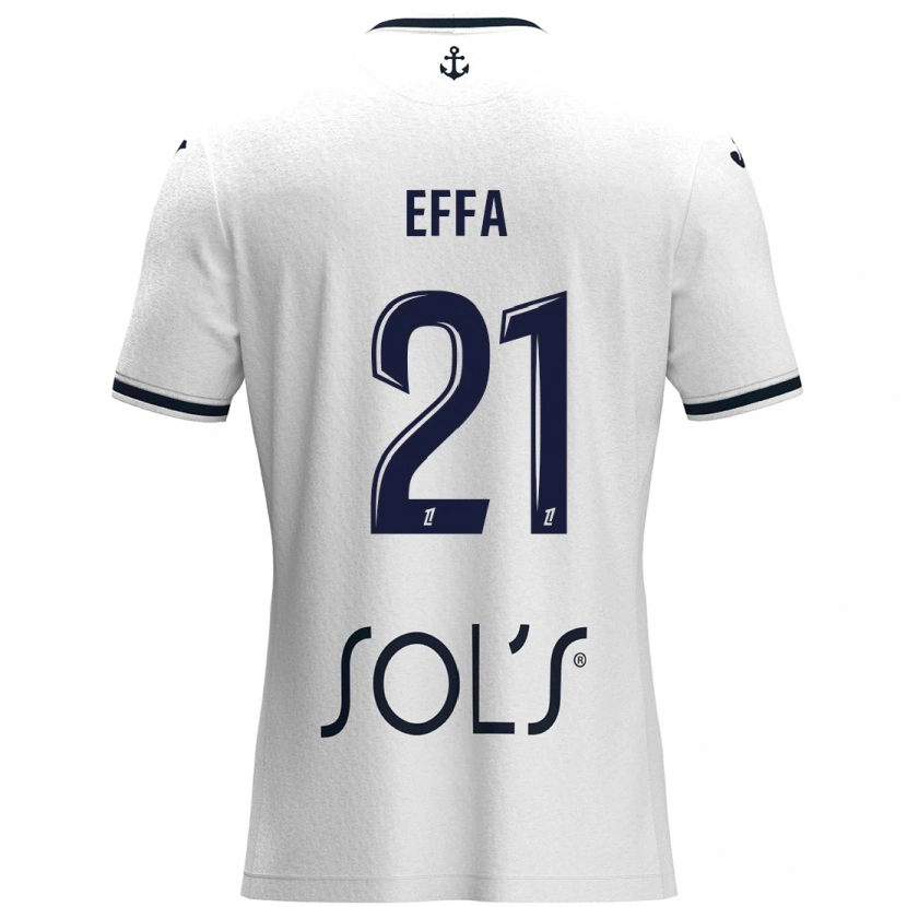 Danxen Mænd Chancelle Effa Effa #21 Hvid Mørkeblå Udebane Spillertrøjer 2024/25 Trøje T-Shirt
