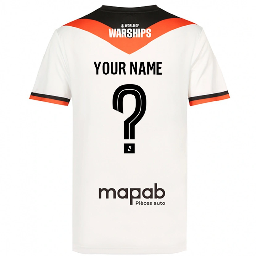 Danxen Mænd Dit Navn #0 Hvid Udebane Spillertrøjer 2024/25 Trøje T-Shirt