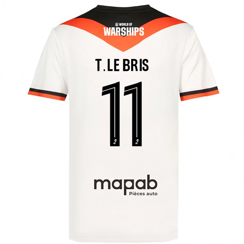 Danxen Mænd Théo Le Bris #11 Hvid Udebane Spillertrøjer 2024/25 Trøje T-Shirt