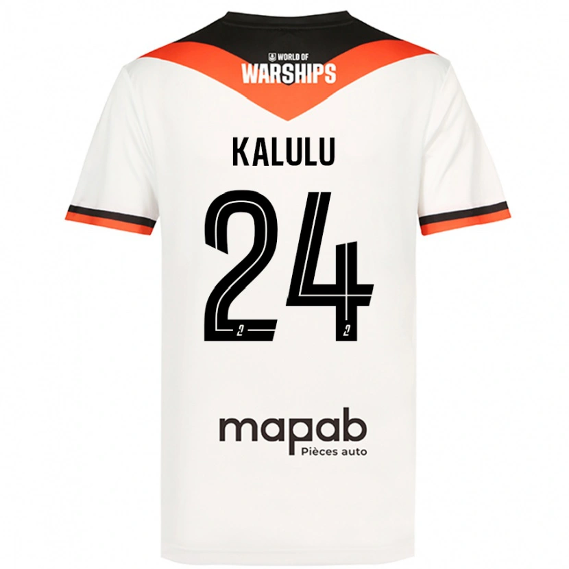 Danxen Mænd Gédéon Kalulu #24 Hvid Udebane Spillertrøjer 2024/25 Trøje T-Shirt