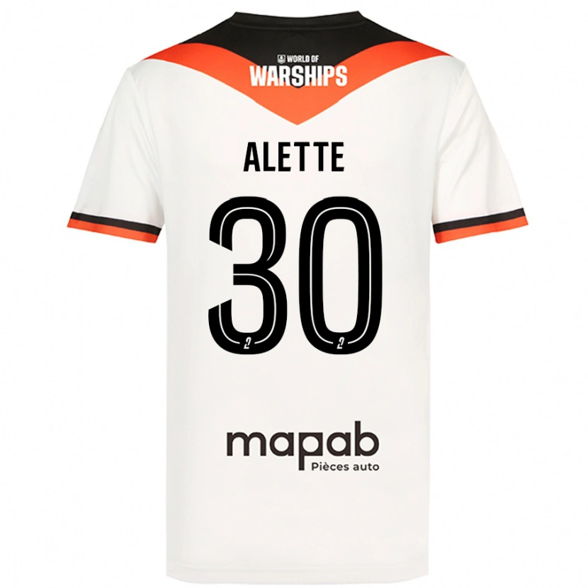 Danxen Mænd Gaël Alette #30 Hvid Udebane Spillertrøjer 2024/25 Trøje T-Shirt