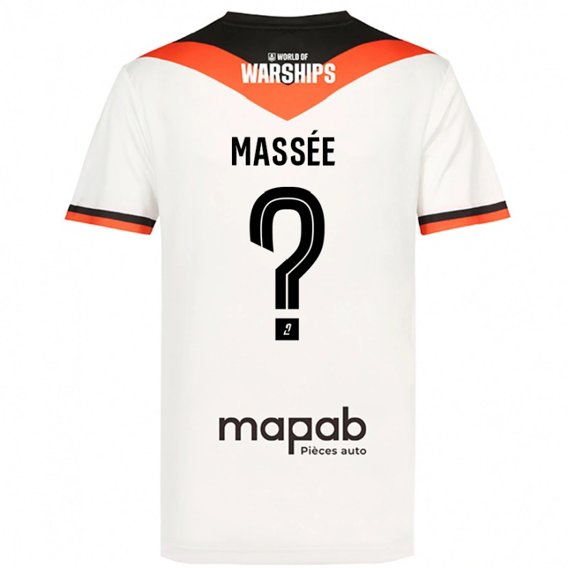 Danxen Mænd Gibril Massée #0 Hvid Udebane Spillertrøjer 2024/25 Trøje T-Shirt