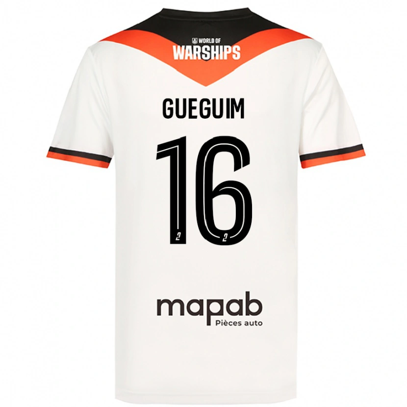 Danxen Mænd Guirone Gueguim #16 Hvid Udebane Spillertrøjer 2024/25 Trøje T-Shirt