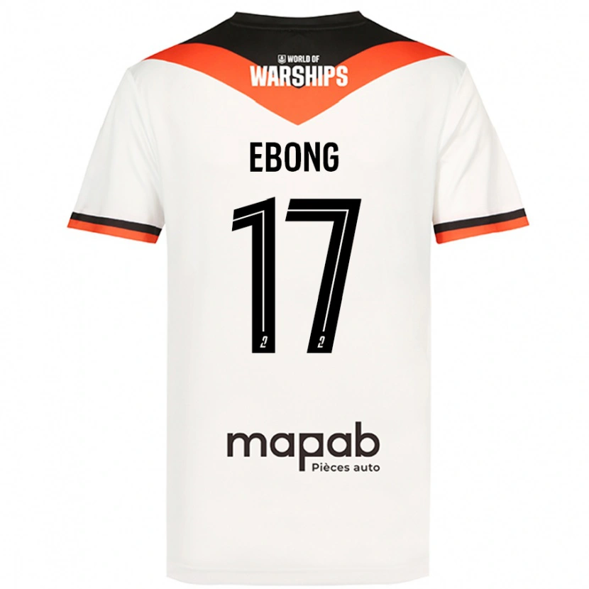 Danxen Mænd Arthur Ebong #17 Hvid Udebane Spillertrøjer 2024/25 Trøje T-Shirt