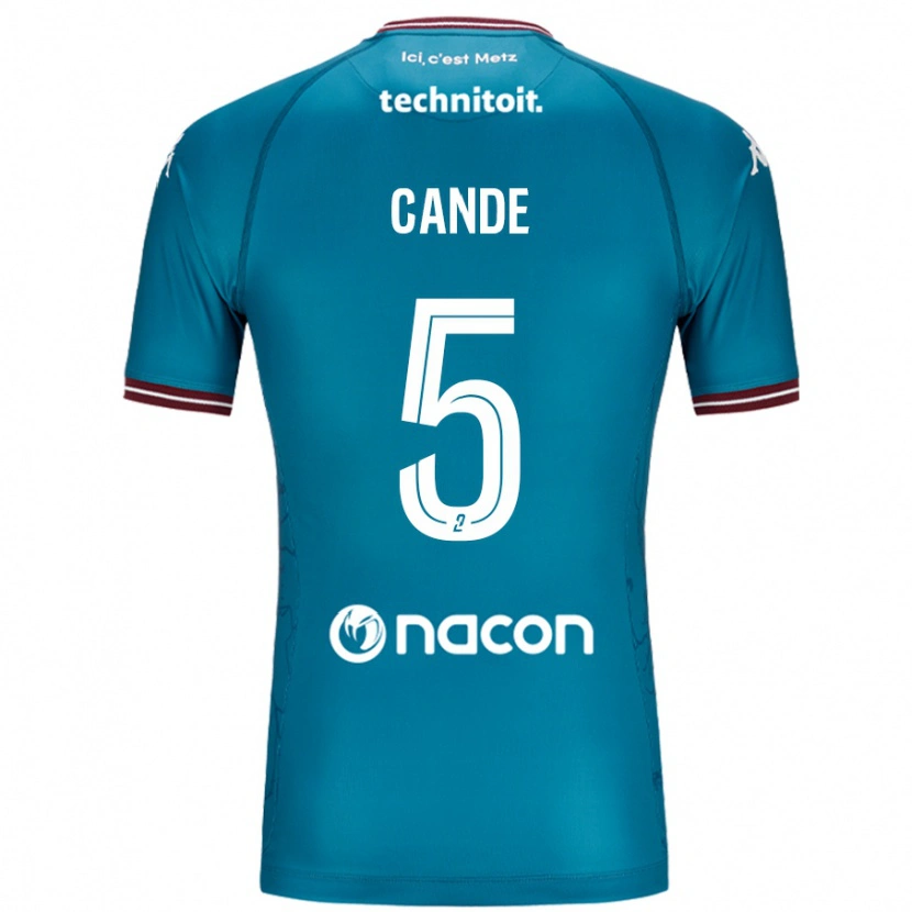 Danxen Mænd Fali Candé #5 Bleu Benzin Udebane Spillertrøjer 2024/25 Trøje T-Shirt