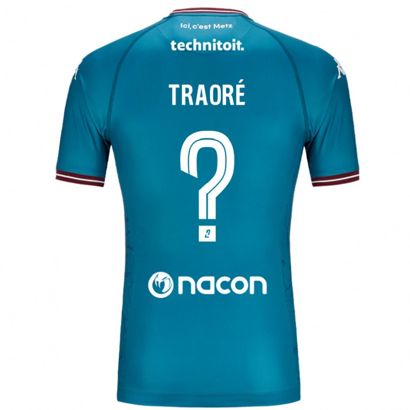 Danxen Mænd Badra Traoré #0 Bleu Benzin Udebane Spillertrøjer 2024/25 Trøje T-Shirt