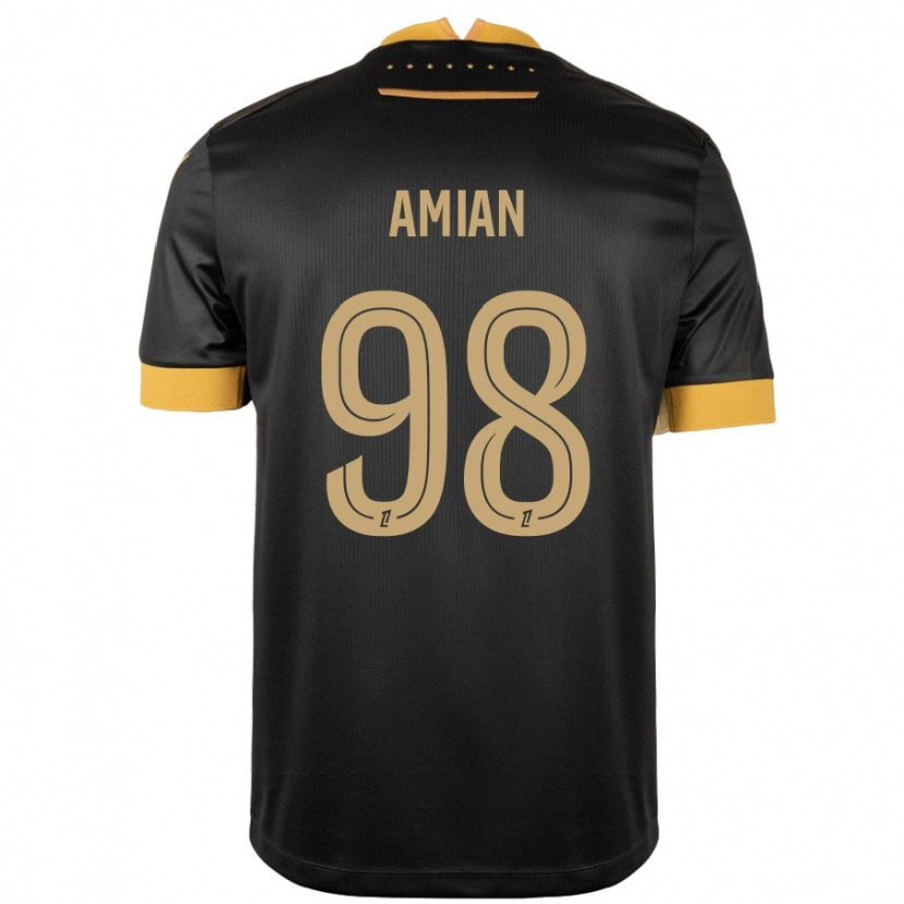 Danxen Mænd Kelvin Amian #98 Sort Brun Udebane Spillertrøjer 2024/25 Trøje T-Shirt