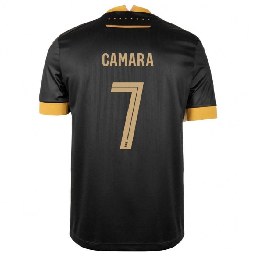 Danxen Mænd Mohamed Camara #7 Sort Brun Udebane Spillertrøjer 2024/25 Trøje T-Shirt