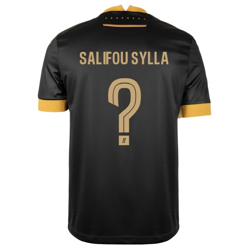 Danxen Mænd Salifou Sylla #0 Sort Brun Udebane Spillertrøjer 2024/25 Trøje T-Shirt