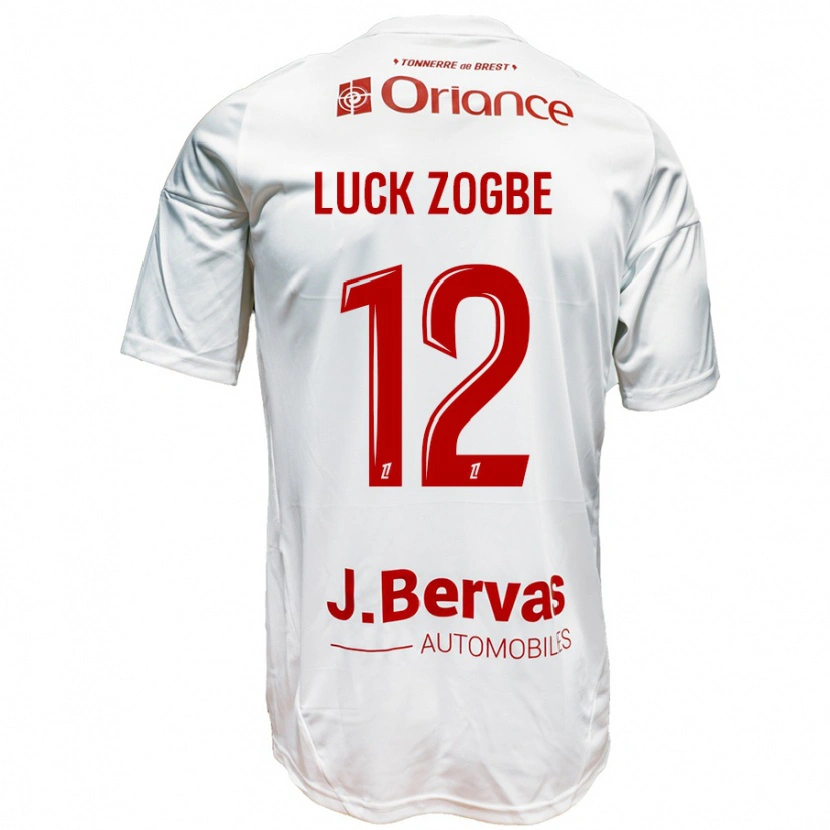 Danxen Mænd Luck Zogbé #12 Hvid Rød Udebane Spillertrøjer 2024/25 Trøje T-Shirt