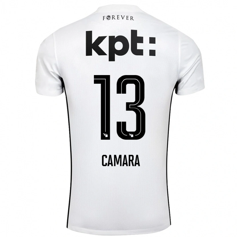 Danxen Mænd Mohamed Camara #13 Hvid Sort Udebane Spillertrøjer 2024/25 Trøje T-Shirt