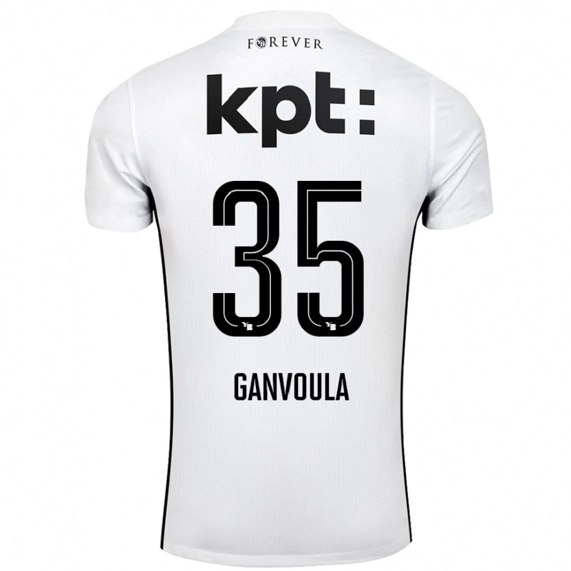 Danxen Mænd Silvere Ganvoula #35 Hvid Sort Udebane Spillertrøjer 2024/25 Trøje T-Shirt