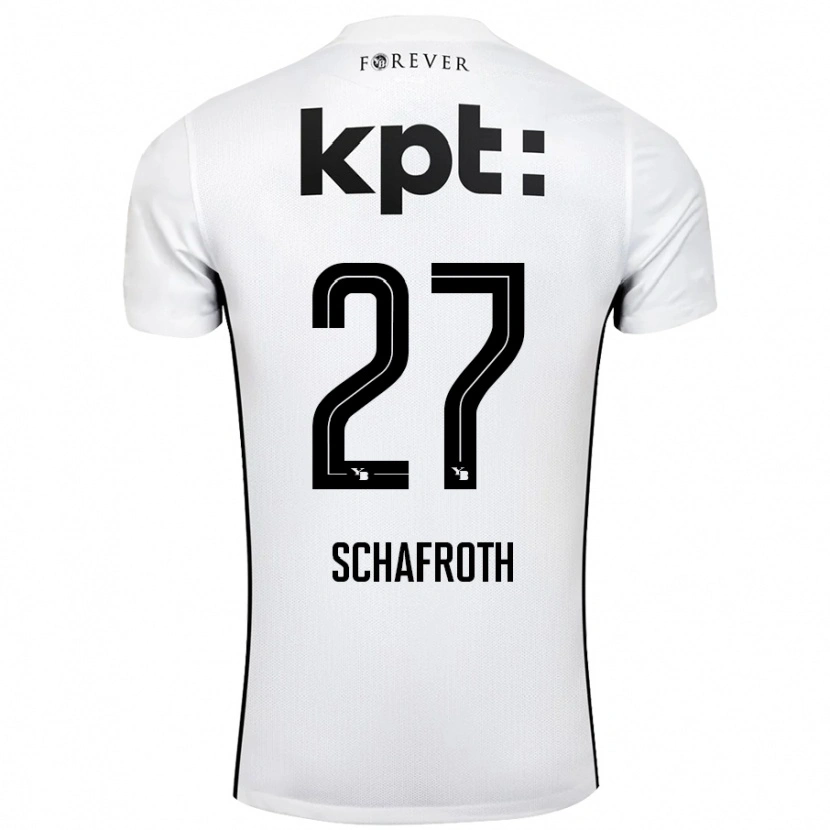 Danxen Mænd Reto Schafroth #27 Hvid Sort Udebane Spillertrøjer 2024/25 Trøje T-Shirt