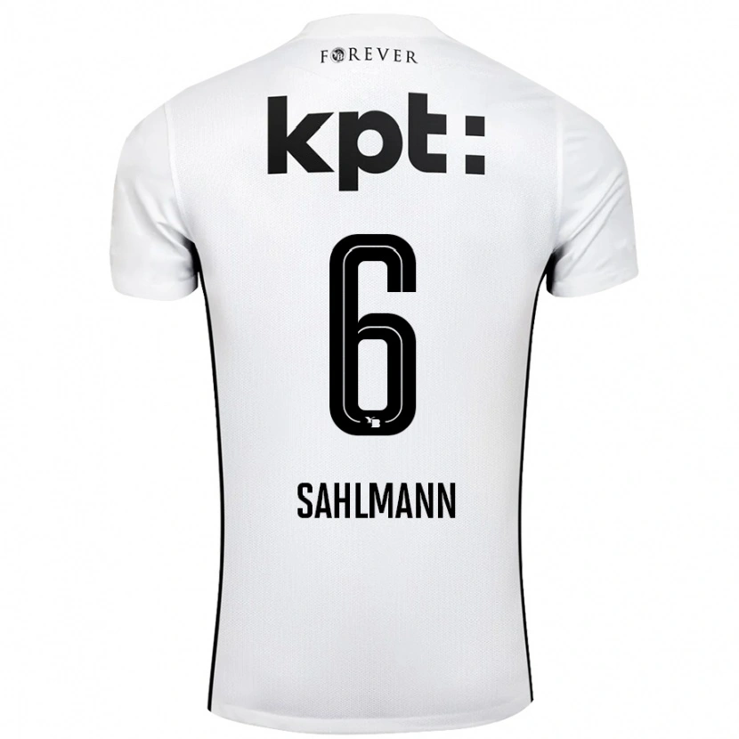 Danxen Mænd Henrike Sahlmann #6 Hvid Sort Udebane Spillertrøjer 2024/25 Trøje T-Shirt