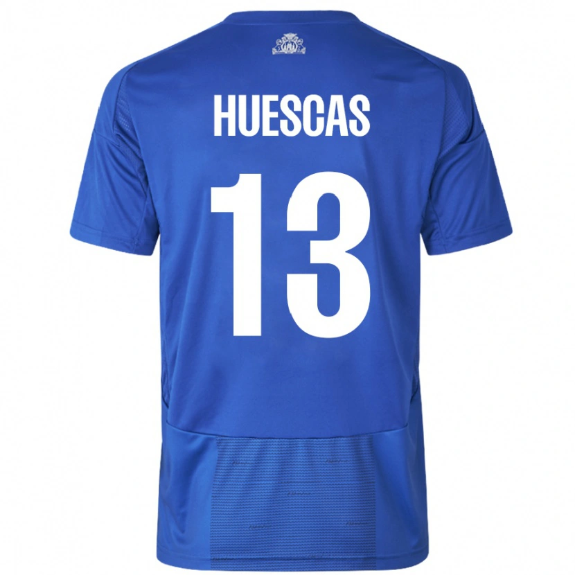 Danxen Mænd Rodrigo Huescas #13 Hvid Blå Udebane Spillertrøjer 2024/25 Trøje T-Shirt