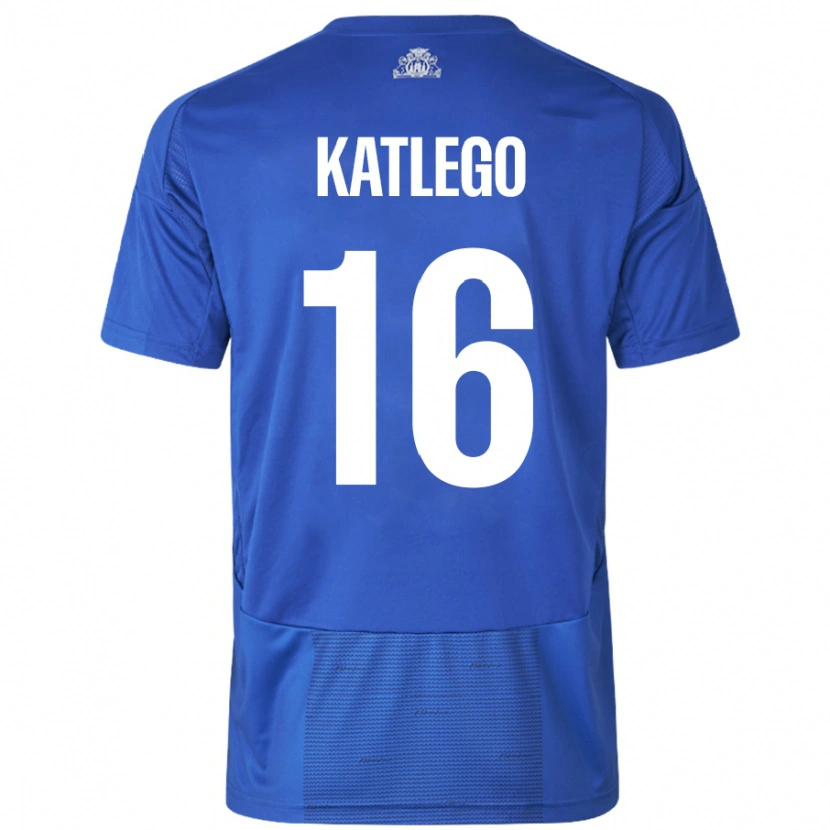 Danxen Mænd David Katlego #16 Hvid Blå Udebane Spillertrøjer 2024/25 Trøje T-Shirt