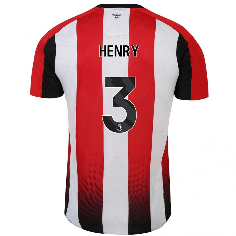 Danxen Kvinder Rico Henry #3 Rød Hvid Hjemmebane Spillertrøjer 2024/25 Trøje T-Shirt