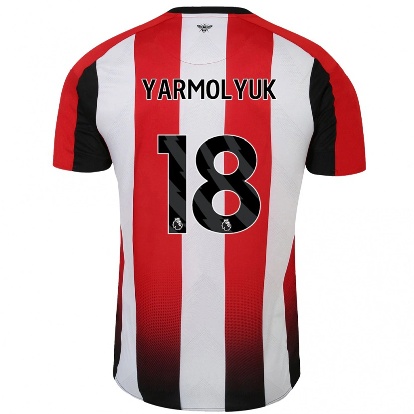 Danxen Kvinder Yegor Yarmolyuk #18 Rød Hvid Hjemmebane Spillertrøjer 2024/25 Trøje T-Shirt