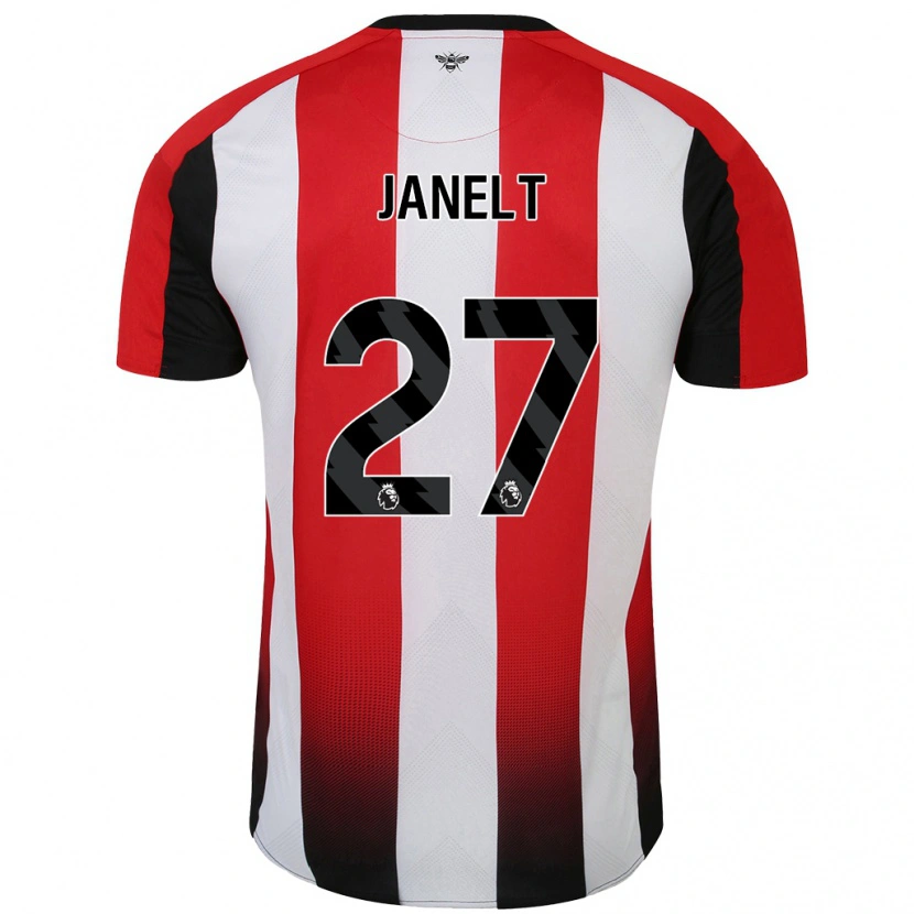 Danxen Kvinder Vitaly Janelt #27 Rød Hvid Hjemmebane Spillertrøjer 2024/25 Trøje T-Shirt