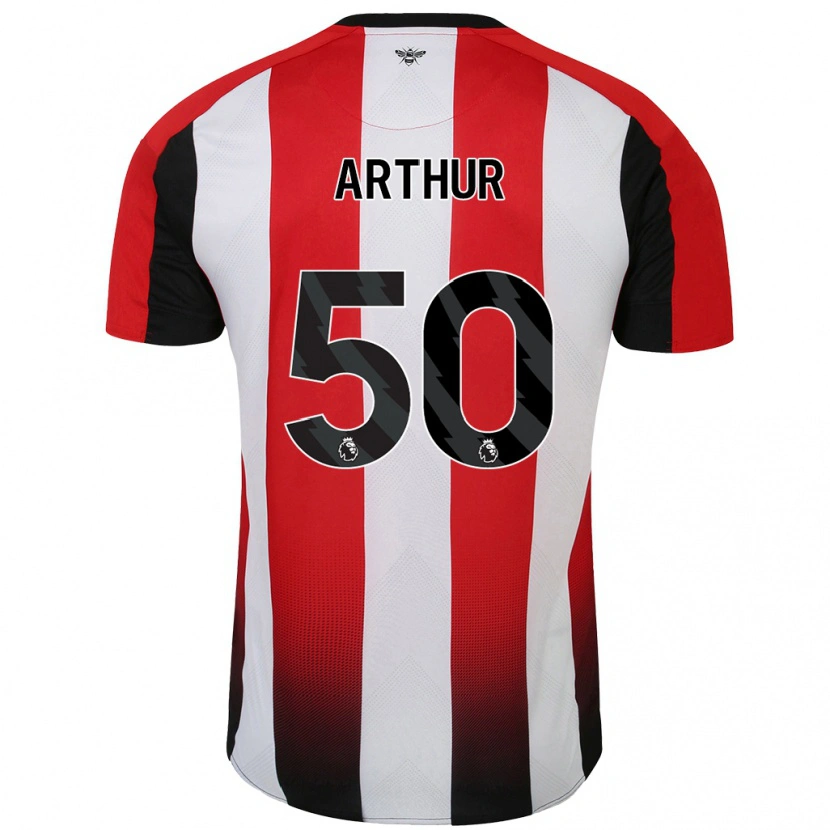 Danxen Kvinder Benjamin Arthur #50 Rød Hvid Hjemmebane Spillertrøjer 2024/25 Trøje T-Shirt