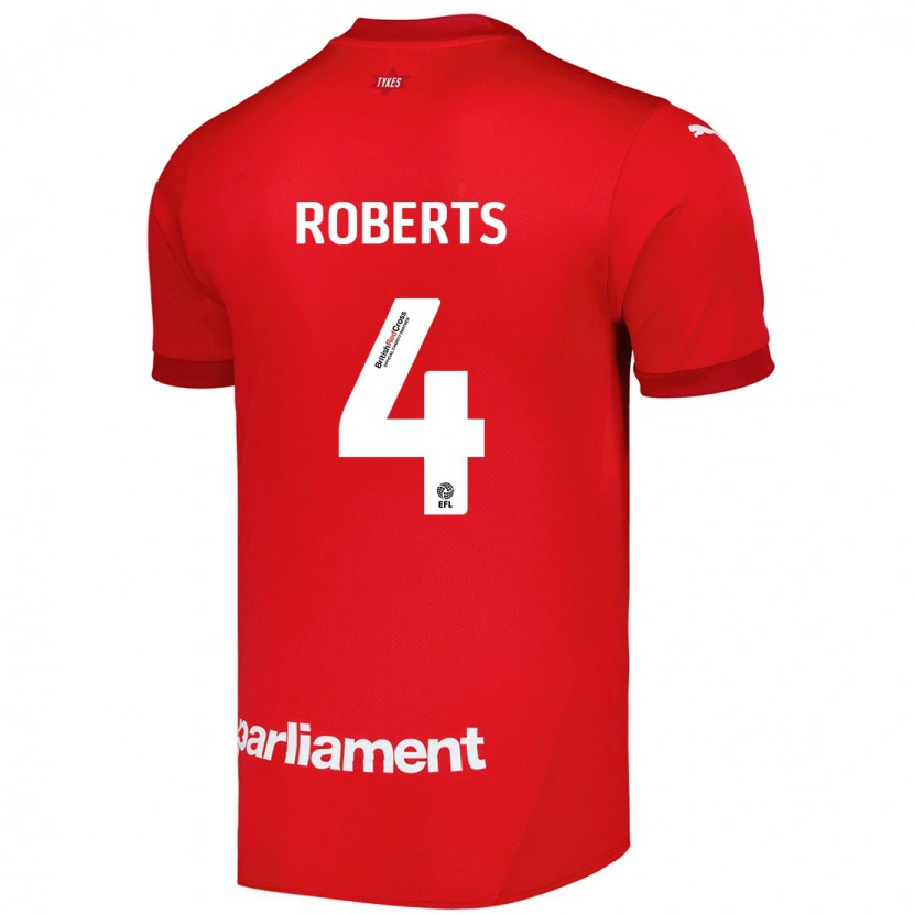 Danxen Kvinder Marc Roberts #4 Rød Hjemmebane Spillertrøjer 2024/25 Trøje T-Shirt