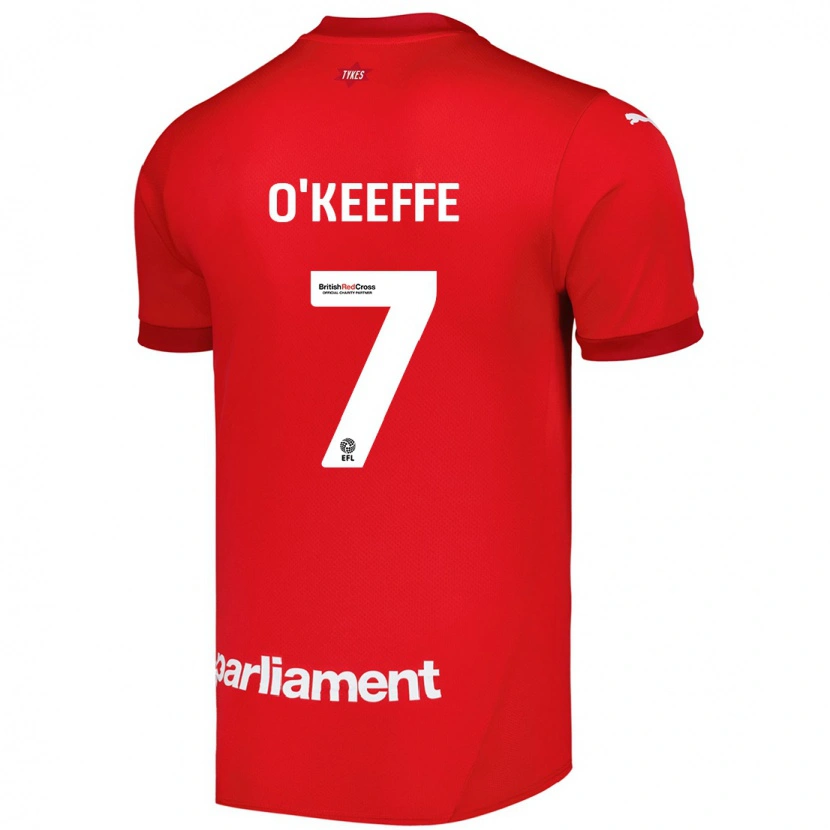 Danxen Kvinder Corey O'keeffe #7 Rød Hjemmebane Spillertrøjer 2024/25 Trøje T-Shirt