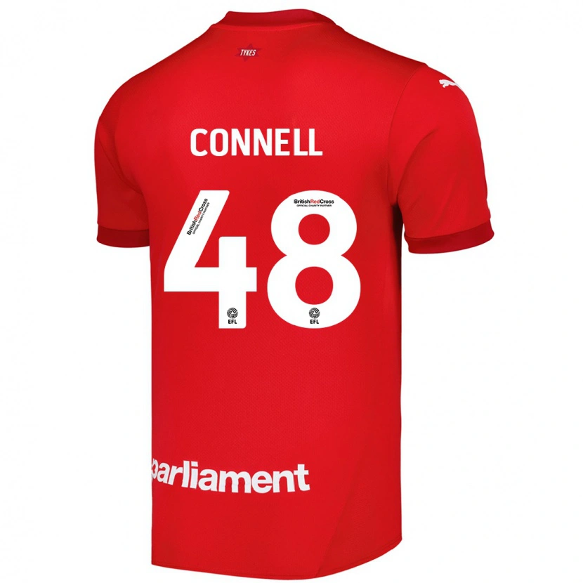 Danxen Kvinder Luca Connell #48 Rød Hjemmebane Spillertrøjer 2024/25 Trøje T-Shirt