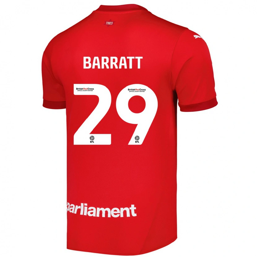 Danxen Kvinder Connor Barratt #29 Rød Hjemmebane Spillertrøjer 2024/25 Trøje T-Shirt