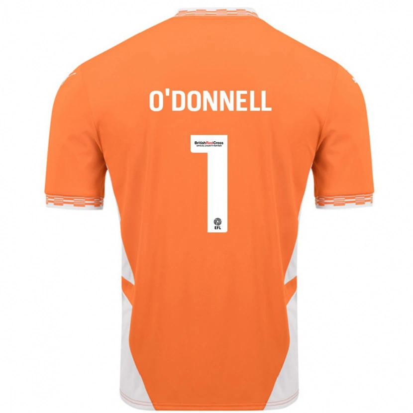 Danxen Kvinder Richard O'donnell #1 Orange Hvid Hjemmebane Spillertrøjer 2024/25 Trøje T-Shirt
