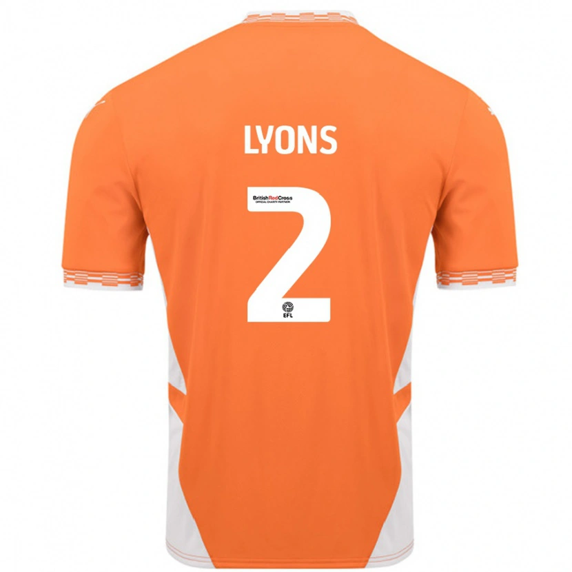 Danxen Kvinder Andy Lyons #2 Orange Hvid Hjemmebane Spillertrøjer 2024/25 Trøje T-Shirt