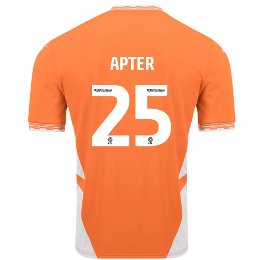 Danxen Kvinder Rob Apter #25 Orange Hvid Hjemmebane Spillertrøjer 2024/25 Trøje T-Shirt