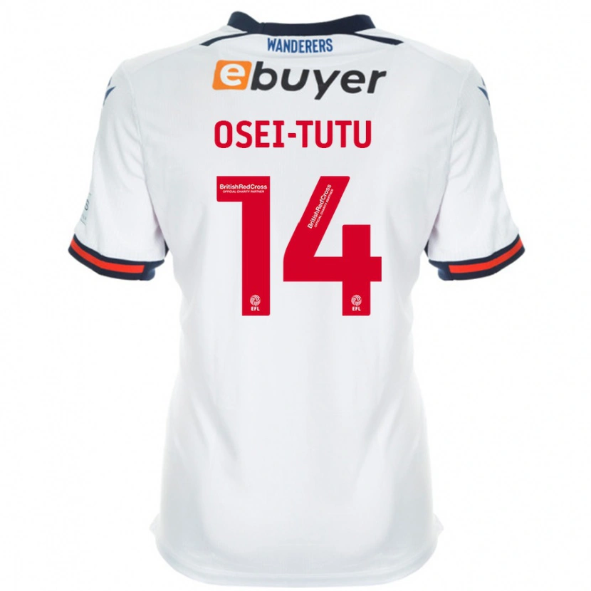 Danxen Kvinder Jordi Osei-Tutu #14 Hvid Hjemmebane Spillertrøjer 2024/25 Trøje T-Shirt