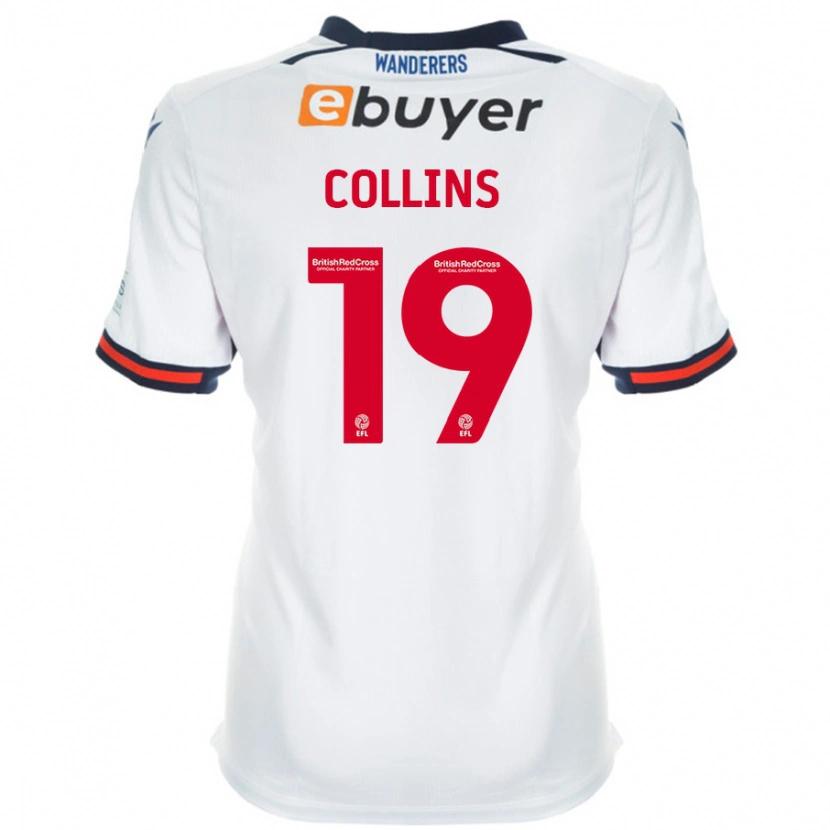 Danxen Kvinder Aaron Collins #19 Hvid Hjemmebane Spillertrøjer 2024/25 Trøje T-Shirt