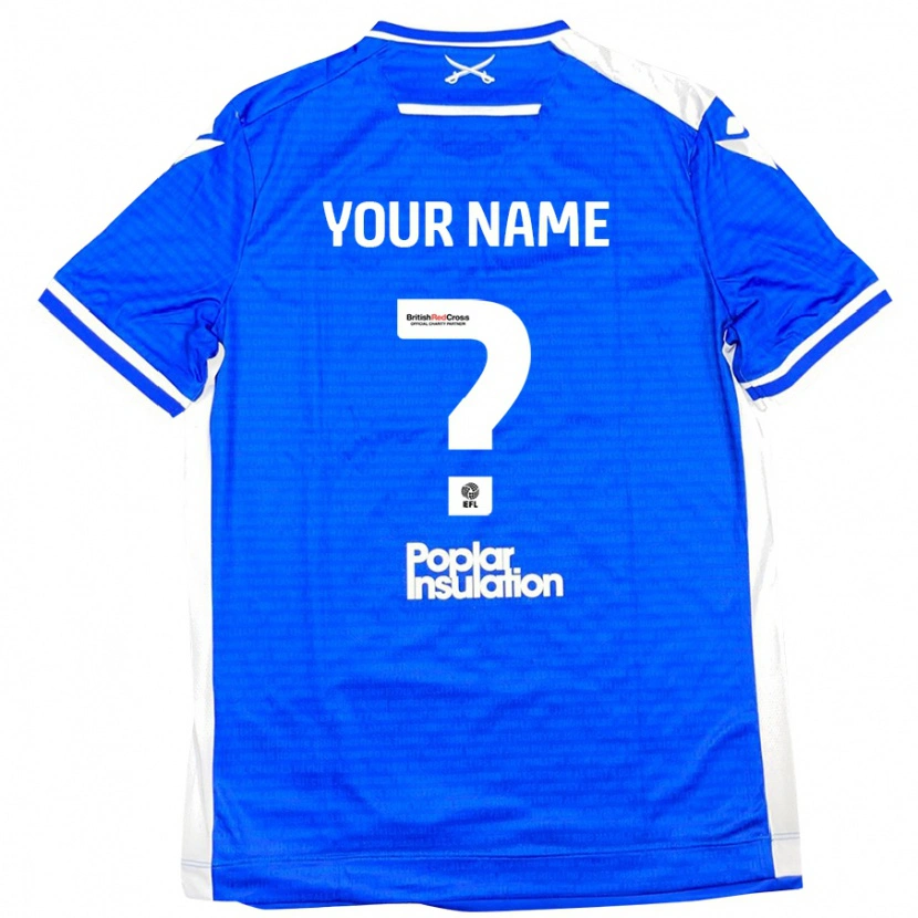 Danxen Kvinder Dit Navn #0 Blå Hvid Hjemmebane Spillertrøjer 2024/25 Trøje T-Shirt